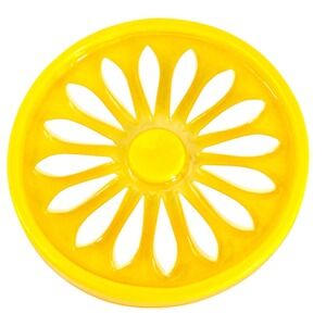 Vintage Retro Crystal Craft Yellow Daisy Trivet Coaster Resin 6 1/4" 70s MCM